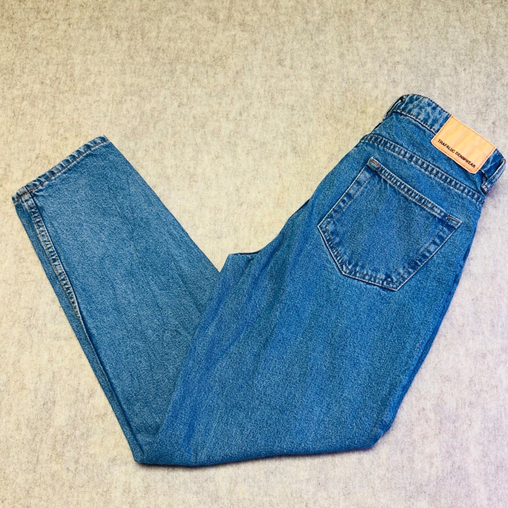 ZARA TRF Trafaluc Denim Medium Wash High Waisted Mom Jeans Women's Size 26